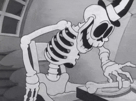 Skeleton with technical difficulties